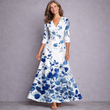 Emilia | Women's Elegant Mid Sleeve Maxi Dress