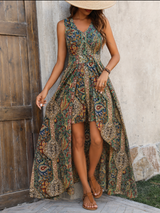 Zinara | Women's Paisley Print Halter Neck Maxi Dress