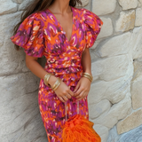 Elle | Women's Vibrant Fiesta Print Dress