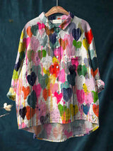 Valentina | Colourful Heart Print Shirt