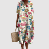 Poppy | Vibrant Floral Breeze Midi Dress