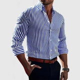 Coen | Men's Striped Long Sleeve Button-Down Shirt